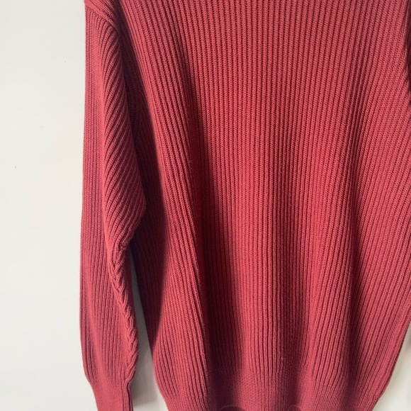 Men’s L. L. Bean Red Cotton Ribbed Pullover Sweater - Picture 3 of 5